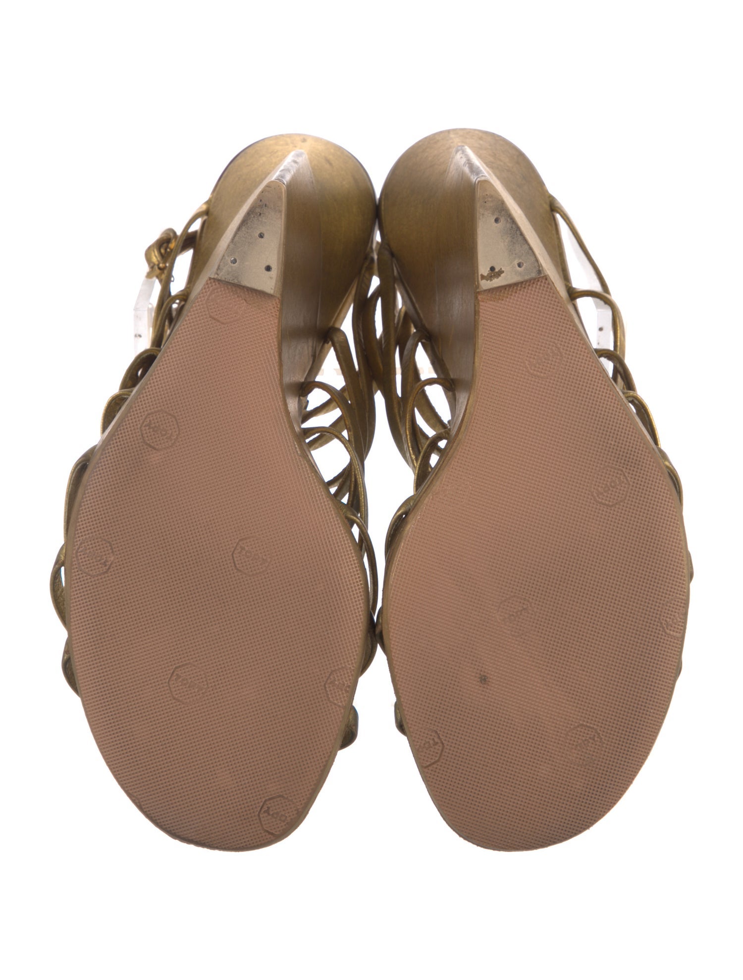 Saint Laurent Leather Bow Accents Slingback Sandals